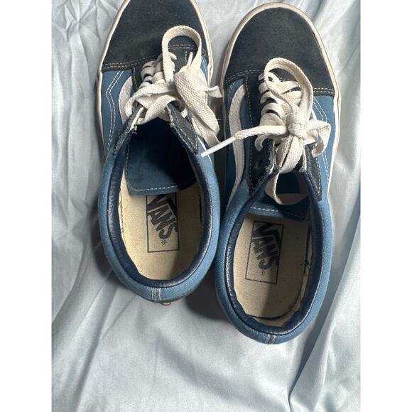 VANS Old Skool Navy & White Low Top Skate Shoes | Women’s Size 9 | Classic Suede - Picture 4 of 5